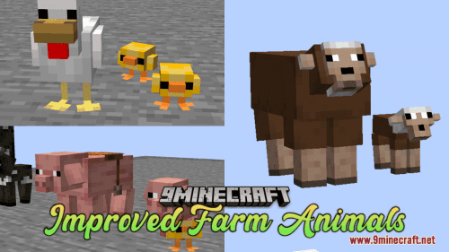 Improved Farm Animals Resource Pack (1.20.6, 1.20.1) – Texture Pack Thumbnail