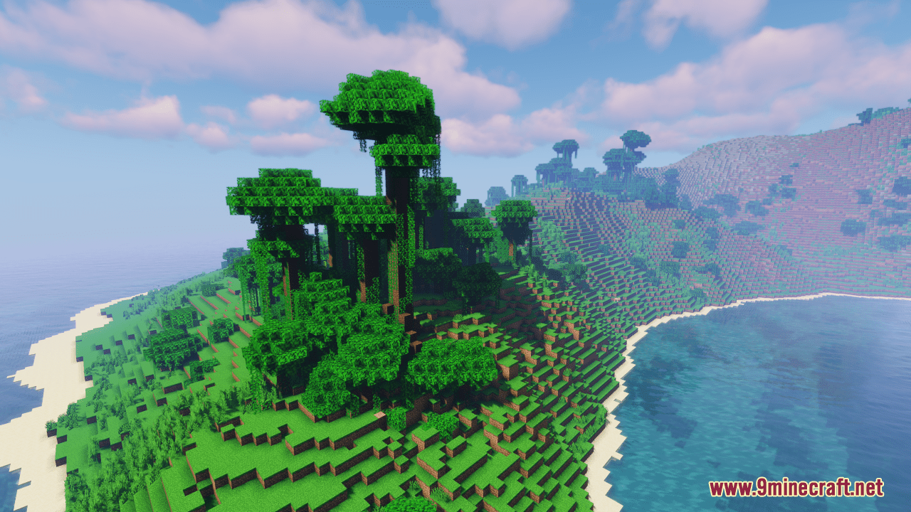 Jungle Cliffs Map (1.21.1, 1.20.1) - Bulky Survival Island 3