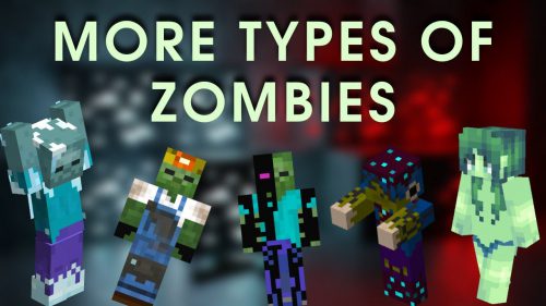 More Types of Zombies Addon (1.20) – MCPE/Bedrock Mod Thumbnail