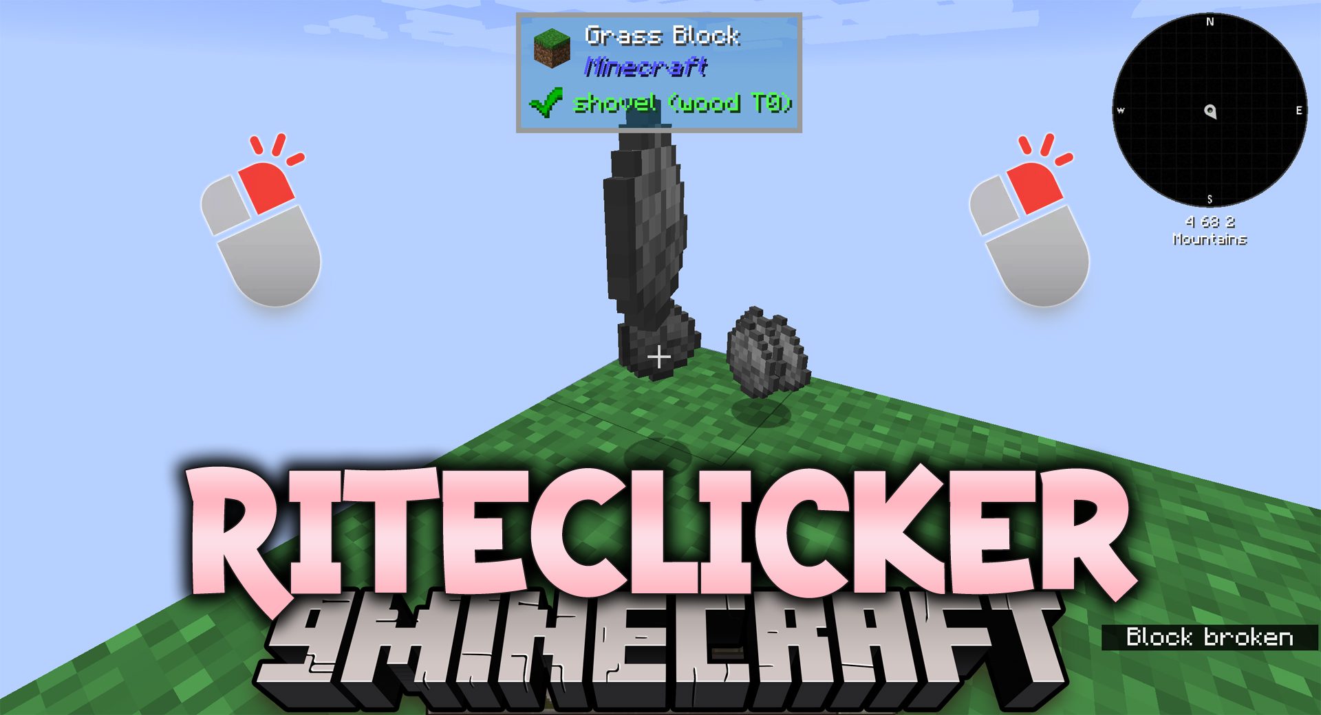 RiteClicker Mod (1.12.2) - Right Click a Block and Get Stones 1