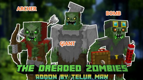 The Dreaded Zombies Addon (1.20) – MCPE/Bedrock Mod Thumbnail