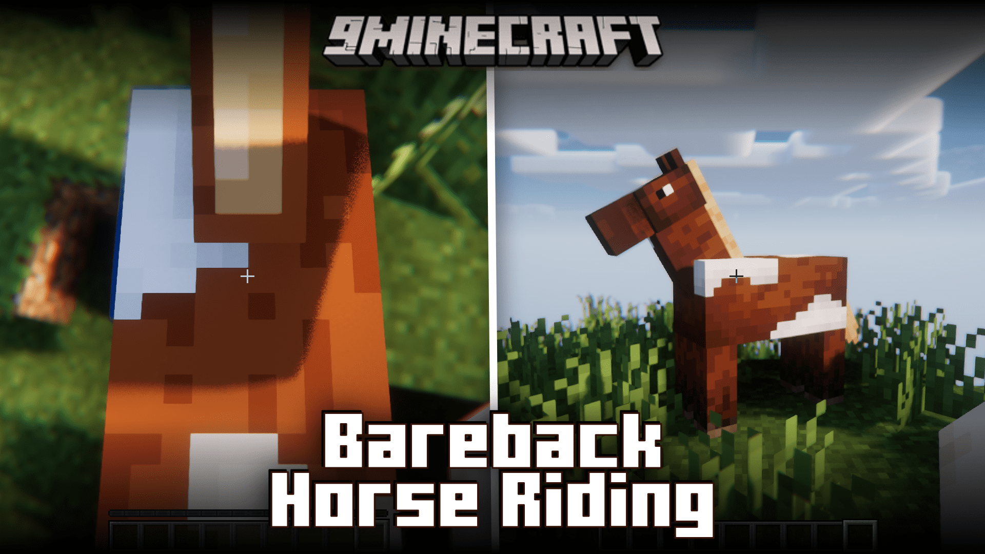 Bareback Horse Riding Mod (1.21.1, 1.20.1) - Ride Horses Without Saddles 1