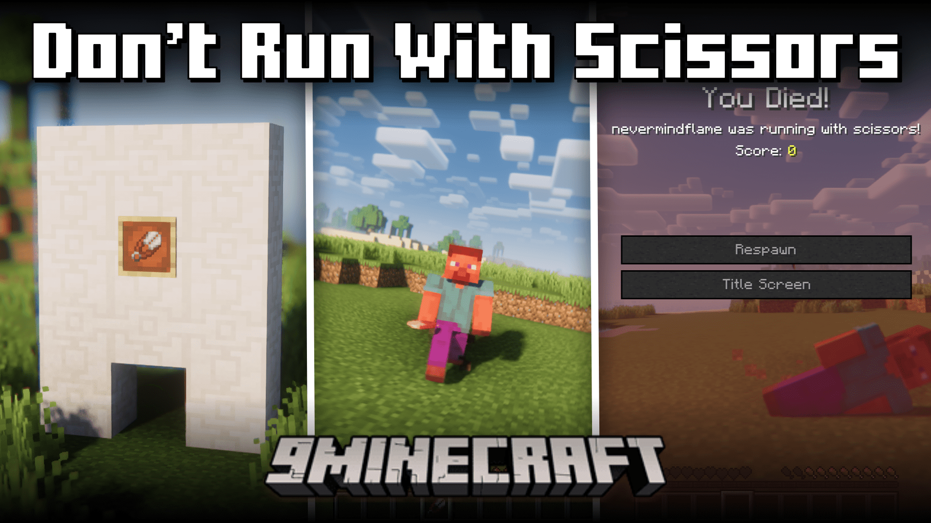 Don't Run With Scissors Mod (1.20.4, 1.18.2) - Damage For Running With Shears 1