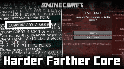 Harder Farther Core Mod (1.20.4, 1.20.1) – Distance Based Difficulty Thumbnail