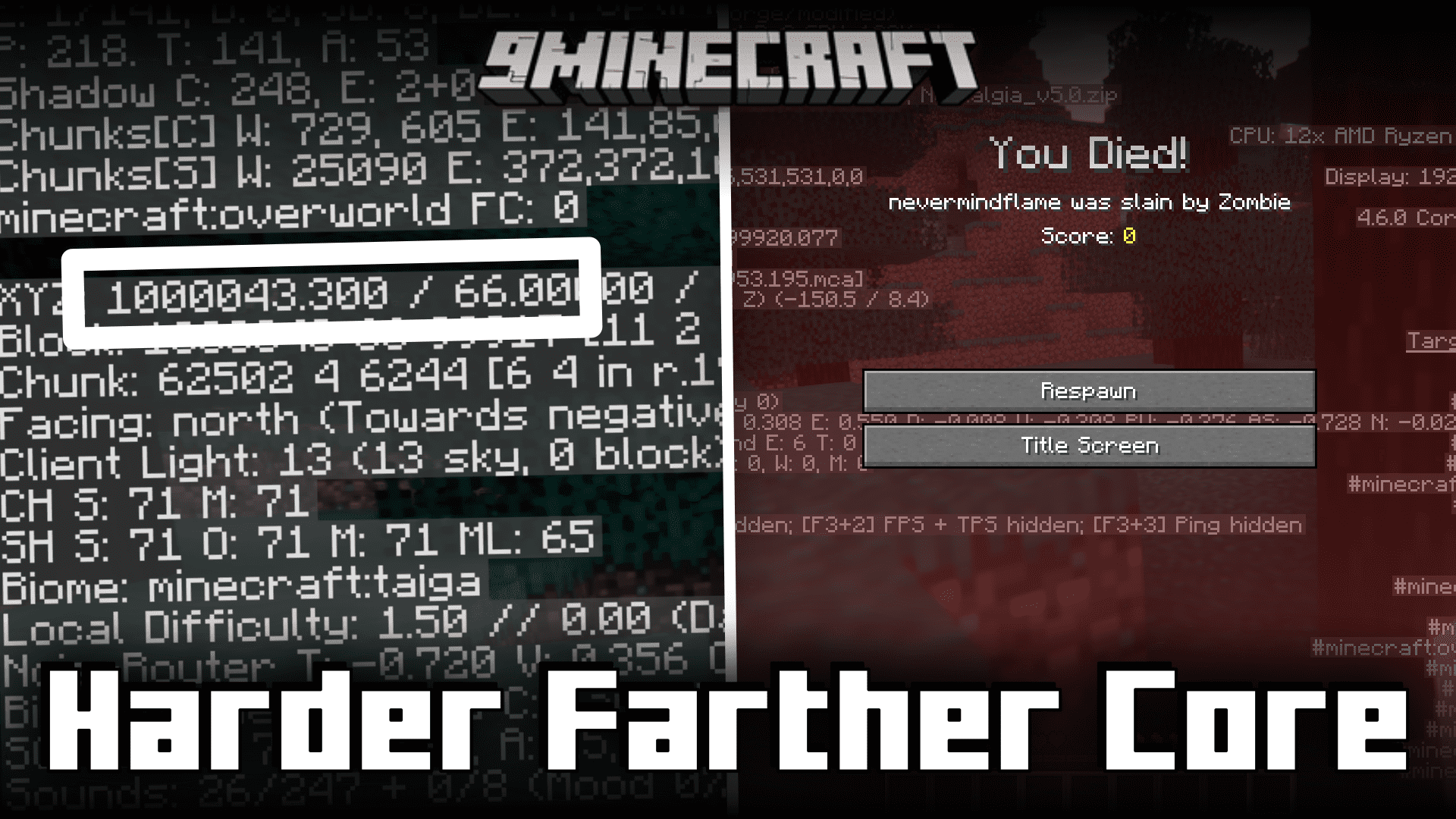 Harder Farther Core Mod (1.20.4, 1.20.1) - Distance Based Difficulty 1