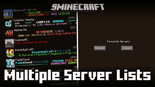 Multiple Server Lists Mod (1.20.4, 1.19.4) – Server Organization Thumbnail