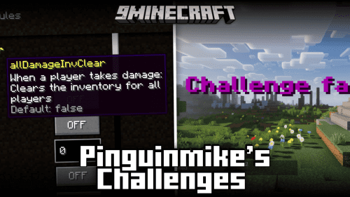 Pinguinmike’s Challenges Mod (1.20.4, 1.19.2) – Make Your Survival Game Harder! Thumbnail