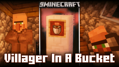 Villager In A Bucket Mod (1.21.1, 1.20.1) – Carry Villagers In Buckets Thumbnail