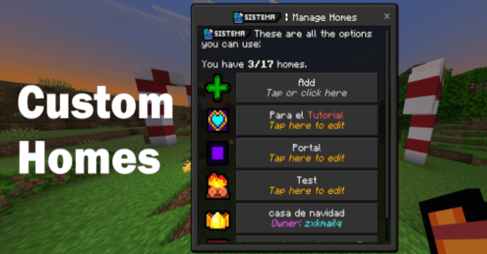 UAssist Homes Addon (1.20) - MCPE/Bedrock Custom Homes Mod 1