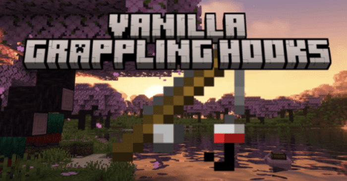 Vanilla Grappling Hooks Addon (1.20) - MCPE/Bedrock Mod 1