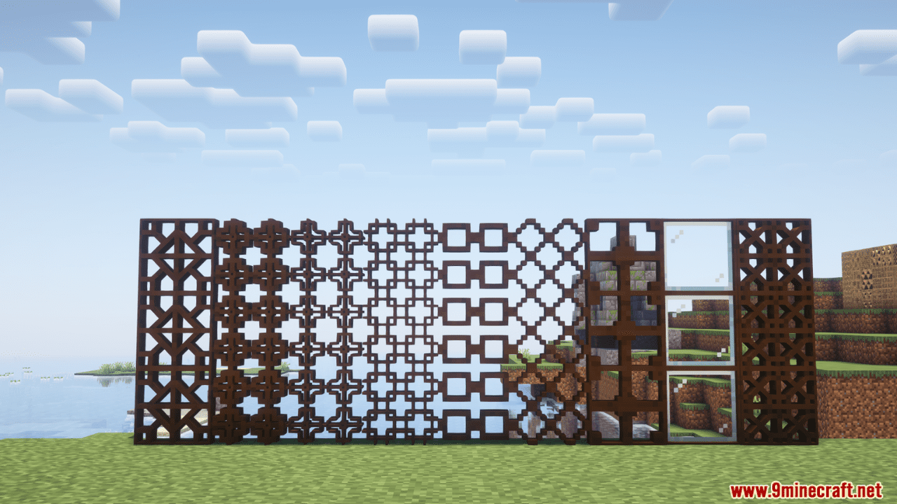 Decorative Wooden Lattices Mod (1.20.4, 1.19.2) - A Wide Variety of 90 Different Wooden Lattice Models 9