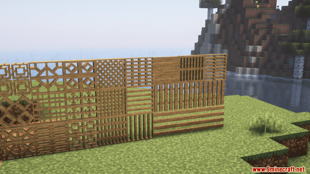 Decorative Wooden Lattices Mod (1.20.4, 1.19.2) - A Wide Variety of 90 Different Wooden Lattice Models 8