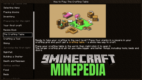 Minepedia Mod (1.20.4) – Bedrock’s How To Play Menu Thumbnail