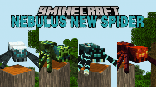 Nebulus New Spiders Mod (1.20.4, 1.20.1) – 17 New Types of Spiders Thumbnail