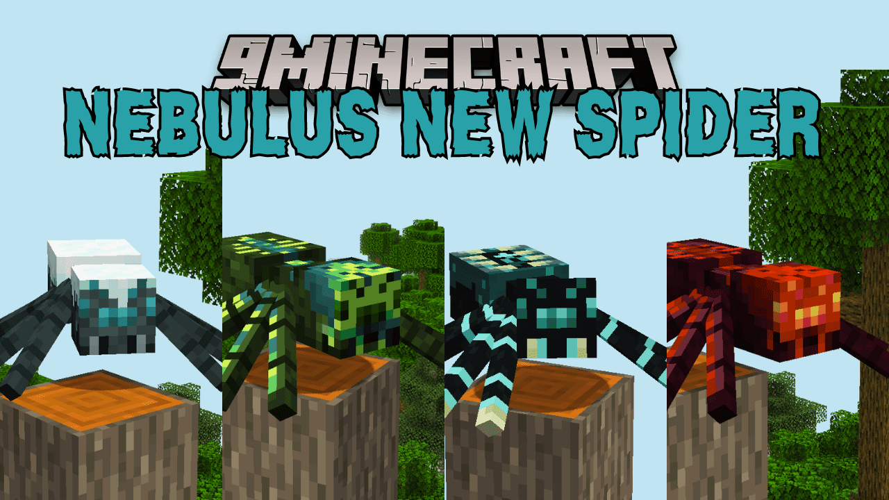 Nebulus New Spiders Mod (1.20.4, 1.20.1) - 17 New Types of Spiders 1