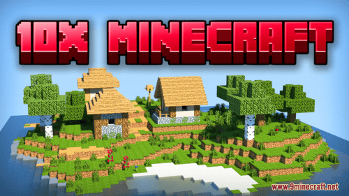 10X Minecraft Map (1.21.1, 1.20.1) – Giant Survival Challenge Thumbnail
