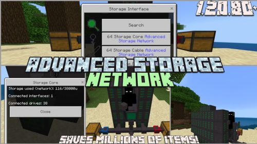 Advanced Storage Network Addon (1.21, 1.20) – MCPE/Bedrock Mod Thumbnail