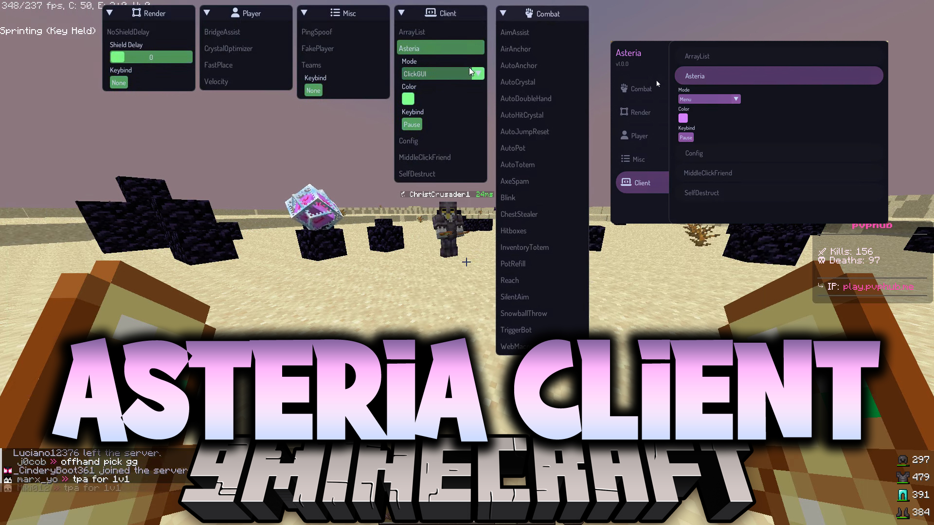 Asteria Client (1.20.1, 1.19.4) - Amazing PvP Ghost Client 1