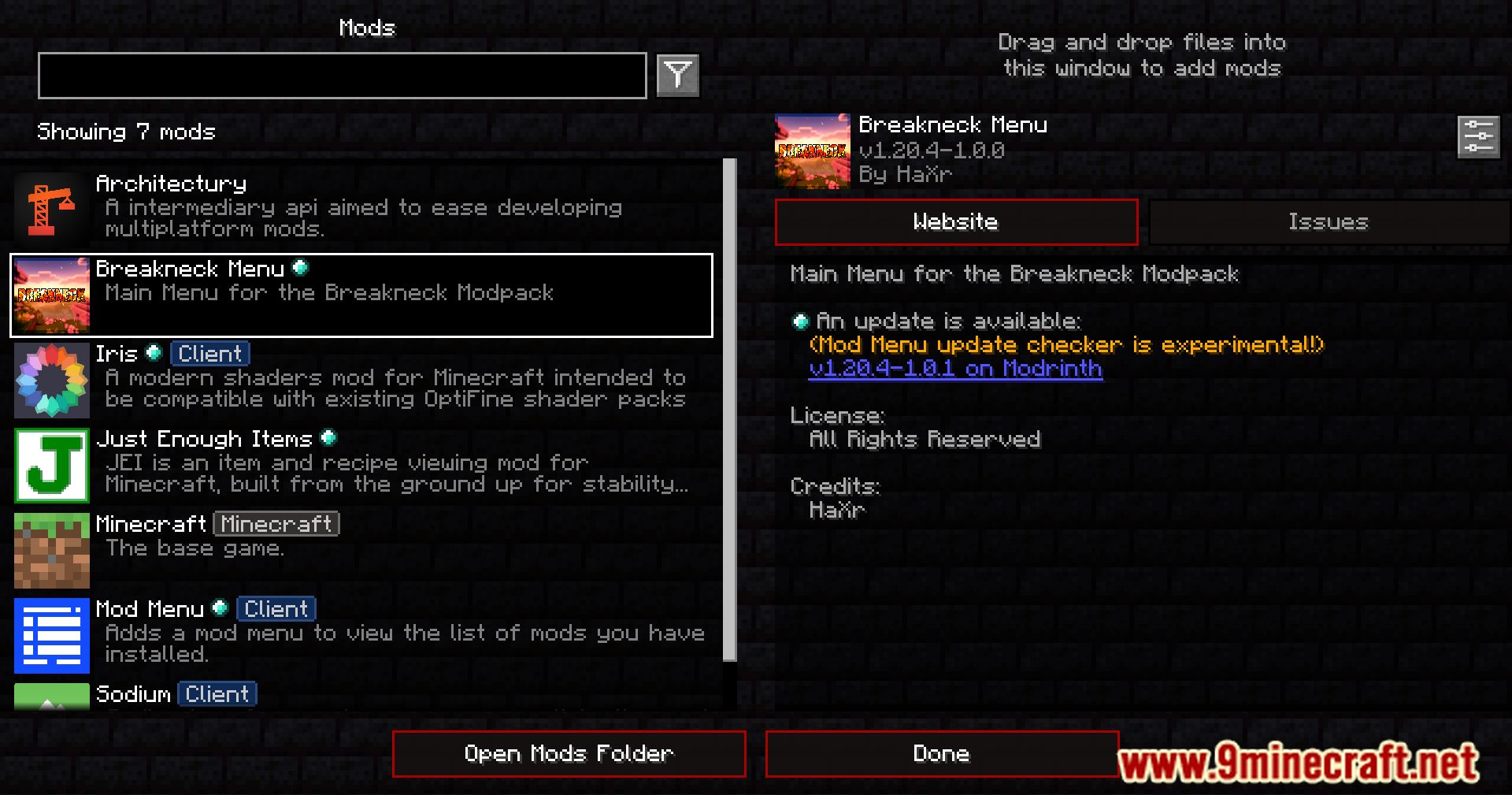 Breakneck Menu Mod (1.21.1, 1.20.6) - Enhance Your Minecraft UI 3