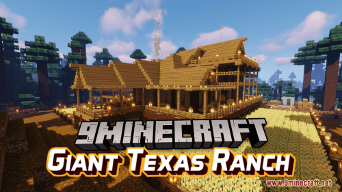 Giant Texas Ranch Map (1.21.1, 1.20.1) – Tranquil Countryside House Thumbnail