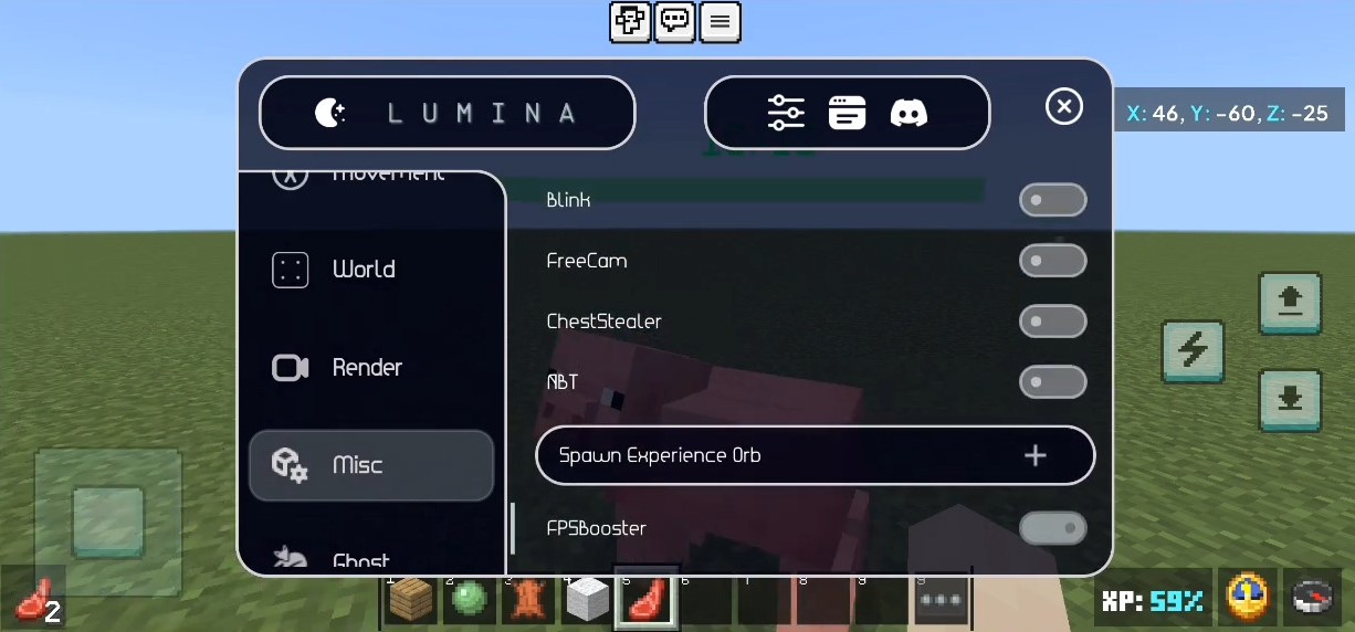 Lumina Client (1.21, 1.20) - Perfect ToolBox for MCPE/Bedrock 8