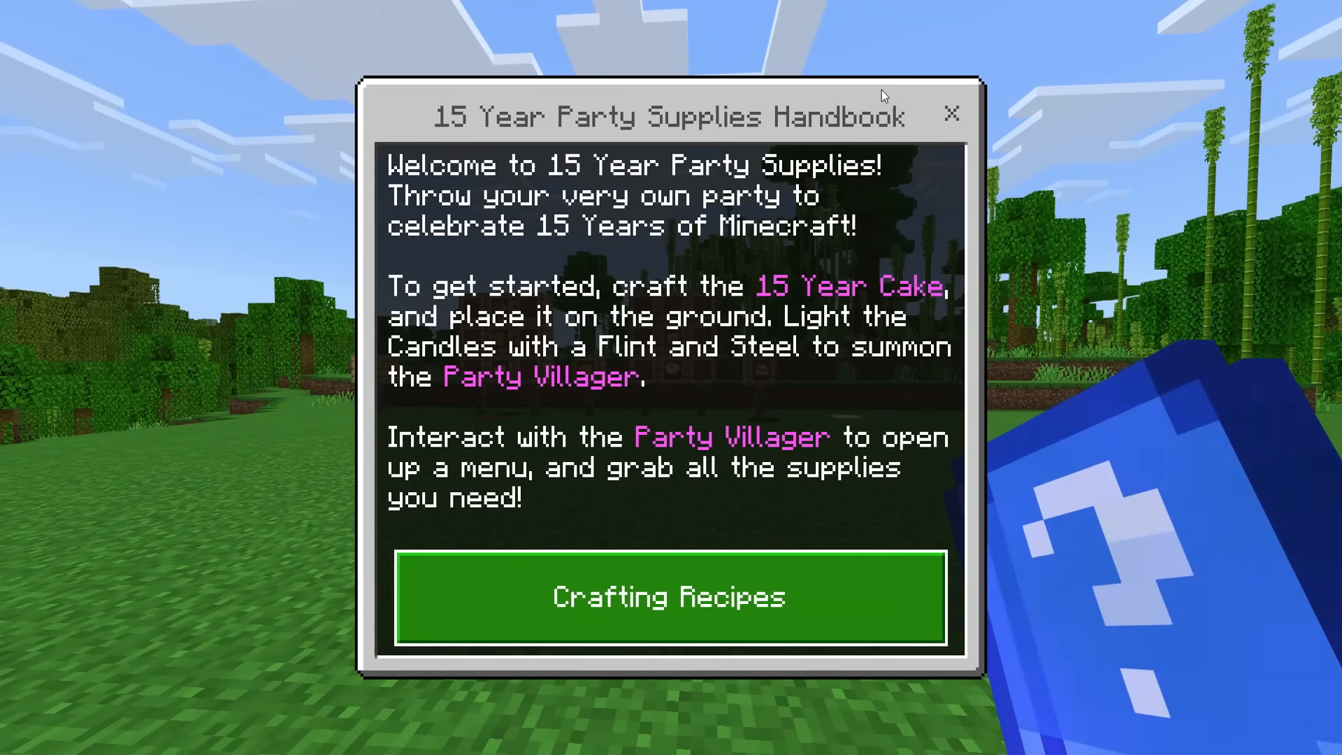 Minecraft 15th Anniversary Party Supplies Addon (Free) - MCPE/Bedrock Mod 3