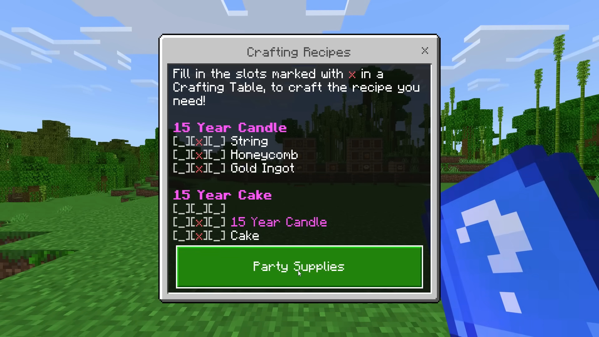 Minecraft 15th Anniversary Party Supplies Addon (Free) - MCPE/Bedrock Mod 4