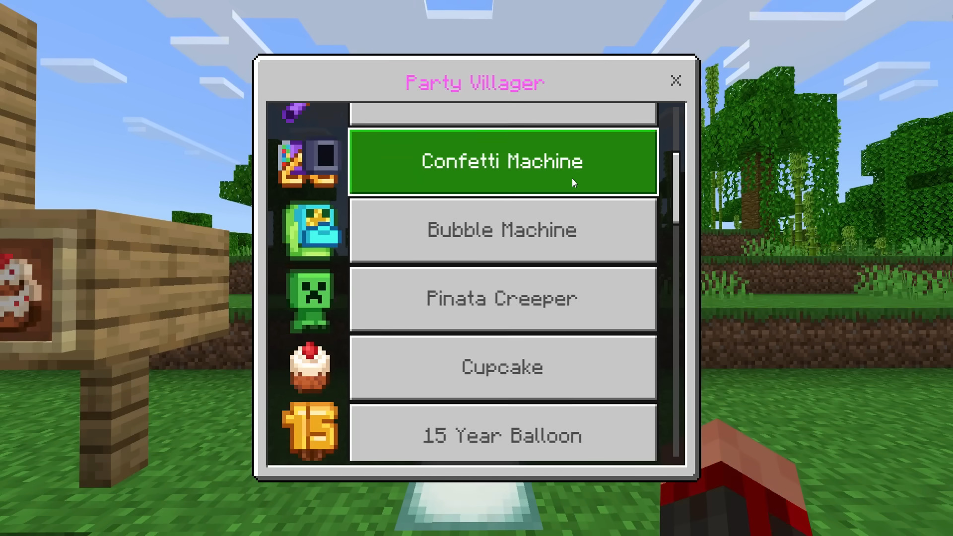 Minecraft 15th Anniversary Party Supplies Addon (Free) - MCPE/Bedrock Mod 8