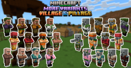 More Variants Village & Pillage Addon (1.20) – MCPE/Bedrock Mod Thumbnail