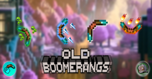 Old Boomerangs Addon (1.20) – MCPE/Bedrock Mod Thumbnail