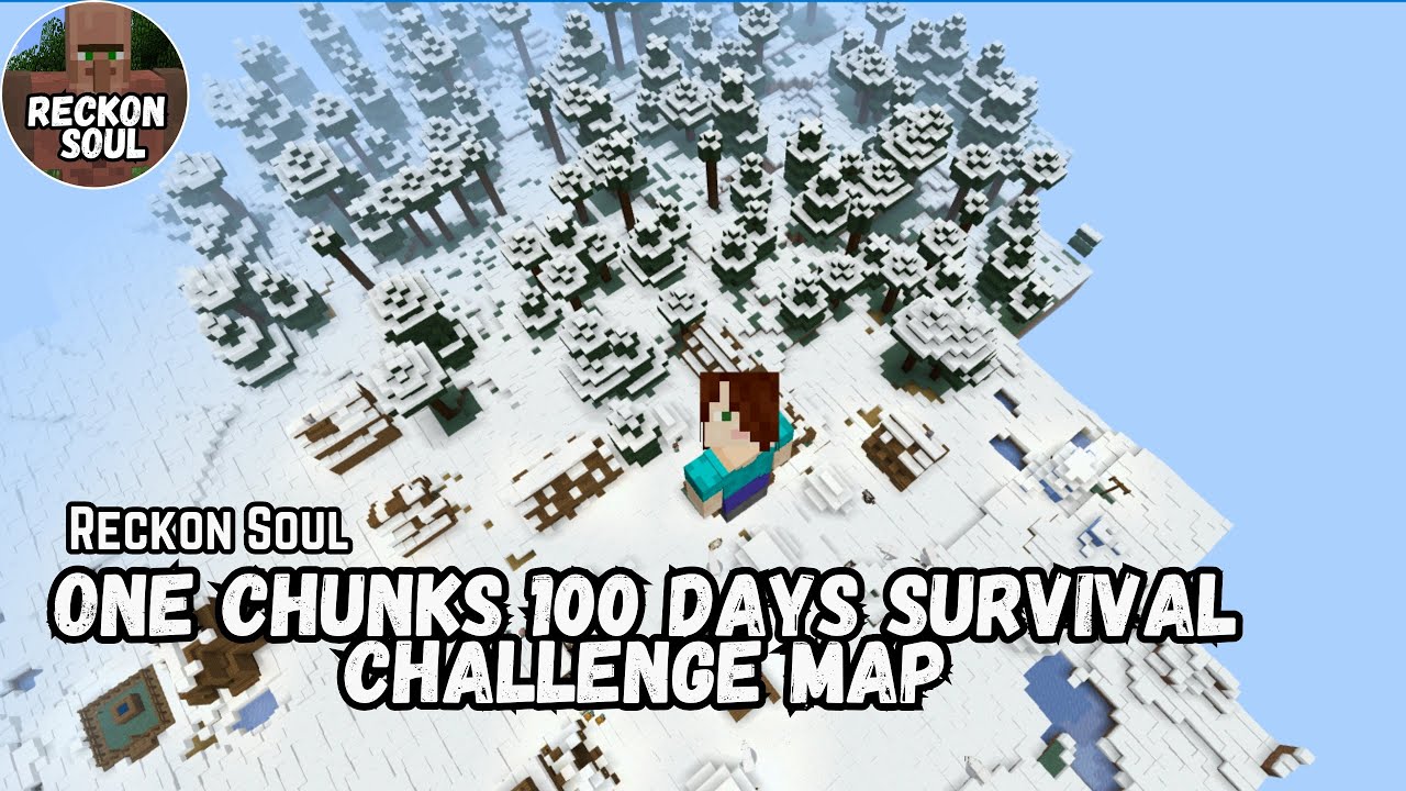 One Chunks 100 Days Survival Challenge Map (1.20) - MCPE/Bedrock Mod 1