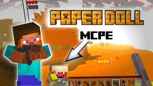 Paper Doll Texture Pack (1.20) – MCPE/Bedrock Thumbnail