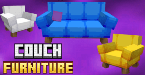 Sofa & Couch Furnitures Addon (1.20) – MCPE/Bedrock Mod Thumbnail