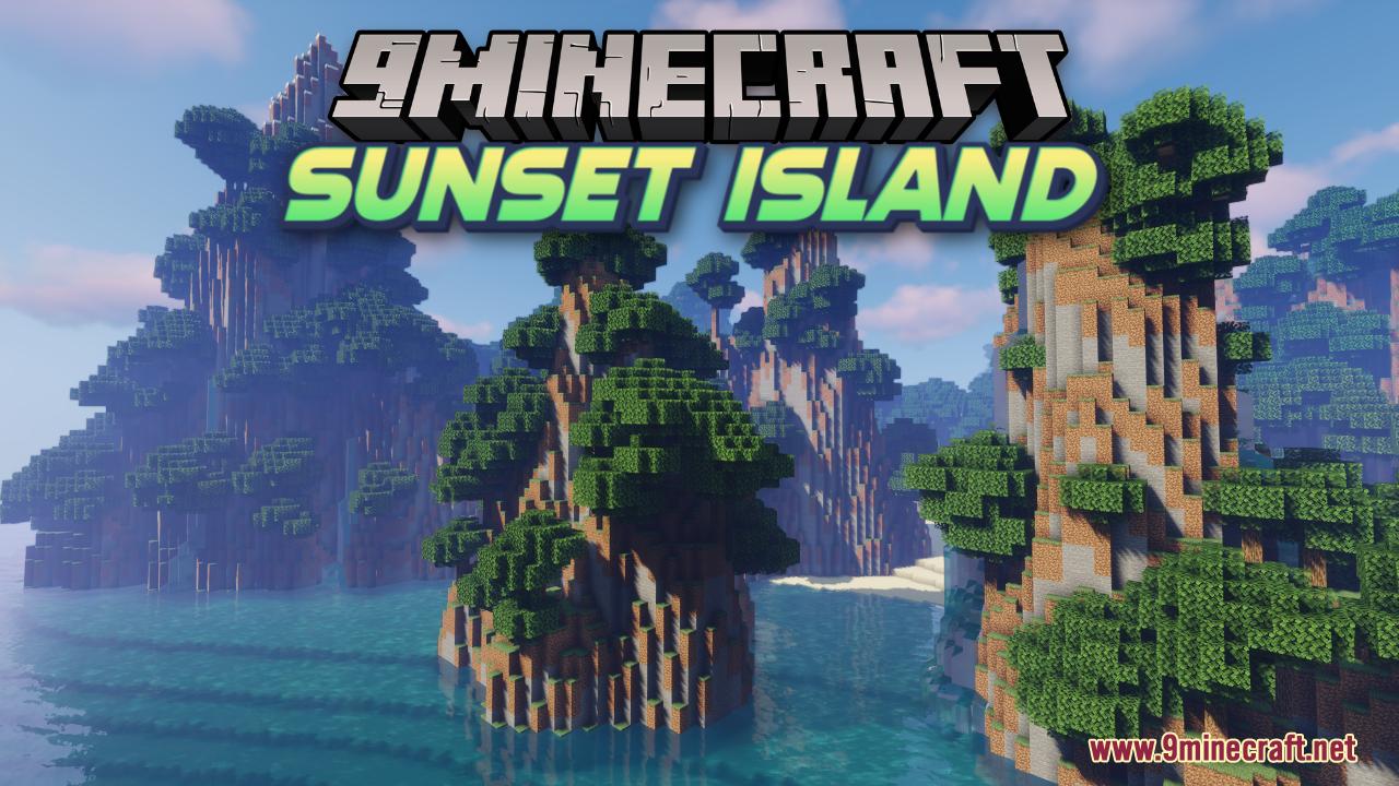 Sunset Island Map (1.21.1, 1.20.1) - Stunning Survival Landscape 1