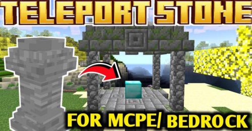 Teleport Stone Addon (1.20) – MCPE/Bedrock Fast Travel Mod Thumbnail