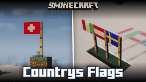 Countrys Flags Mod (1.20.1, 1.19.2) – 30+ Placeable National Flags Thumbnail