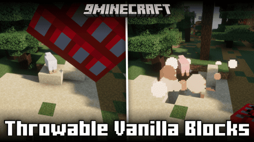 Throwable Vanilla Blocks Mod (1.20.1, 1.19.4) – Throw Blocks To Attack! Thumbnail