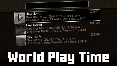 World Play Time Mod (1.21.1, 1.20.1) – Time Spent In A World Thumbnail