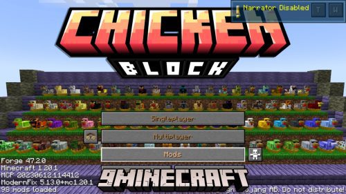 Chicken Block Modpack (1.20.1) – Thrive in a World With Nothing But Chickens Thumbnail