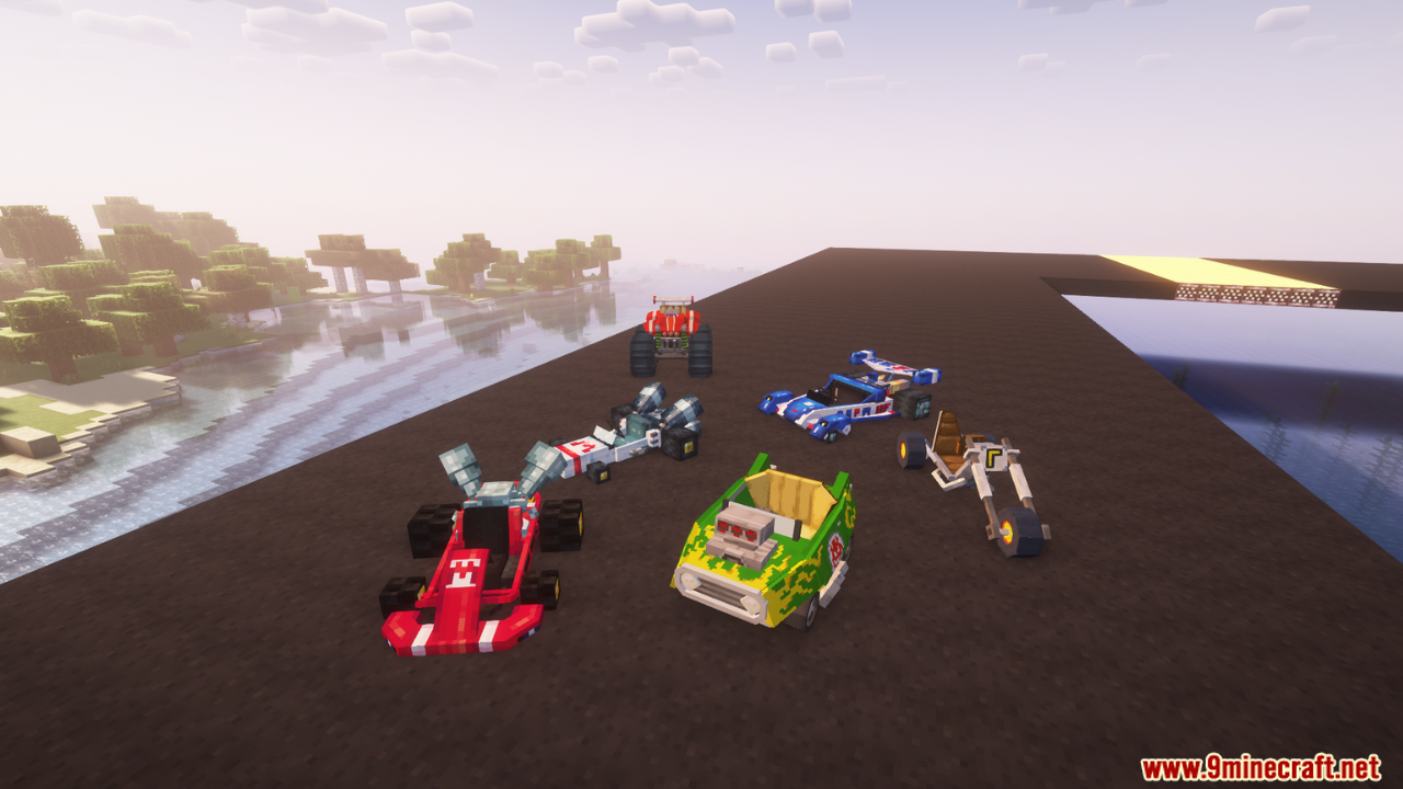 Cubic Racers Mod (1.20.1) - Versatile Vehicles for Land, Water, and Air Racing 2