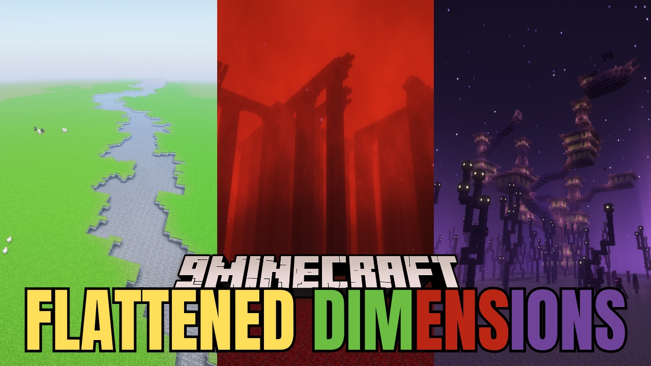 Flattened Dimensions Mod (1.21, 1.20.1) - Flattens the Overworld, Nether, and End 1