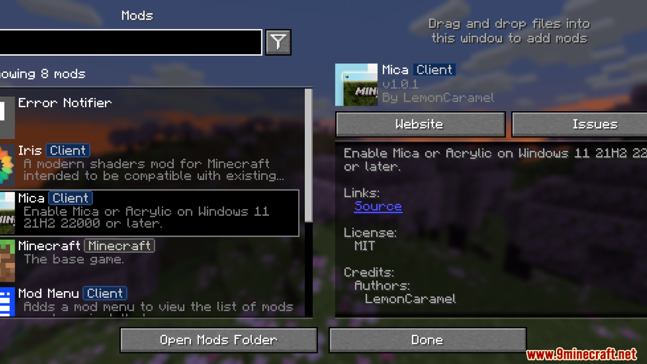 Mica Mod (1.20.6, 1.20.1) - Enable Mica or Acrylic Effects 5