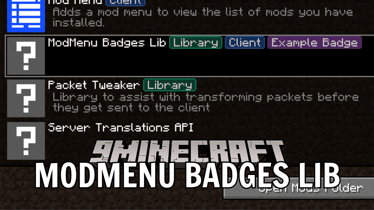 Mod Menu Badges Lib Mod (1.21, 1.20.1) - Create and Add Custom Badges 1