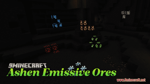 Ashen Emissive Ores Resource Pack (1.21.1, 1.20.1) – Texture Pack Thumbnail