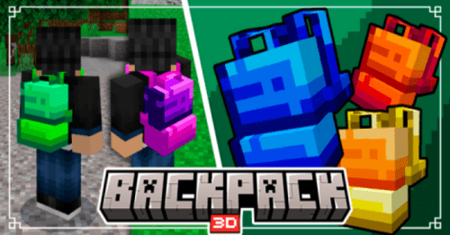 Backpack 3D Addon (1.21, 1.20) – MCPE/Bedrock Mod Thumbnail