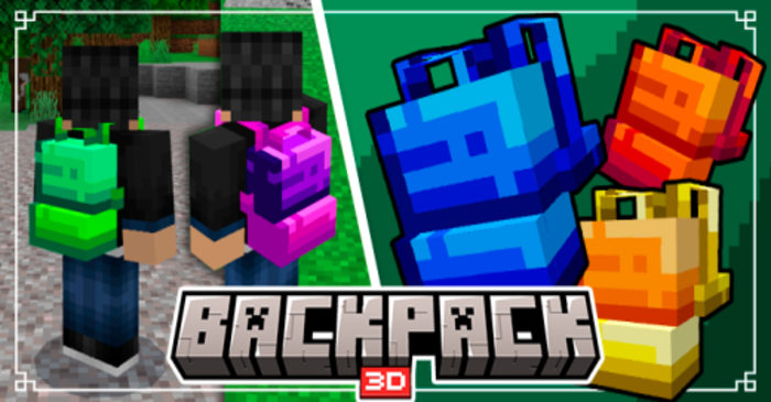 Backpack 3D Addon (1.21, 1.20) - MCPE/Bedrock Mod 1