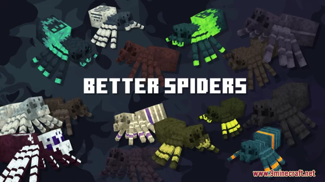 Better Spiders Resource Pack (1.21.1, 1.20.1) - Texture Pack 1