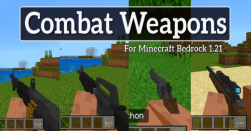 Combat Weapons Addon (1.21, 1.20) – MCPE/Bedrock Mod Thumbnail
