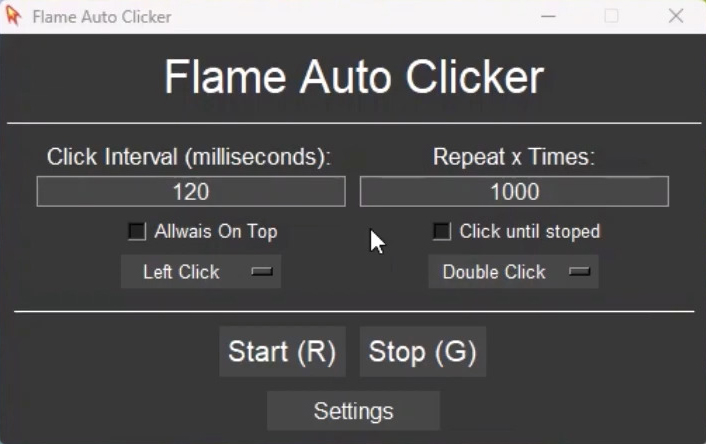 Flame Auto Clicker Minecraft - Very Simple and Minimalist 2