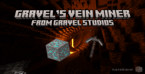 Gravel’s Vein Miner Addon (1.21, 1.20) – MCPE/Bedrock Mod Thumbnail